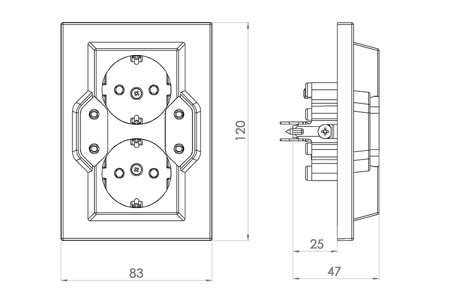 Контакт четворен Каре 4 Крем
